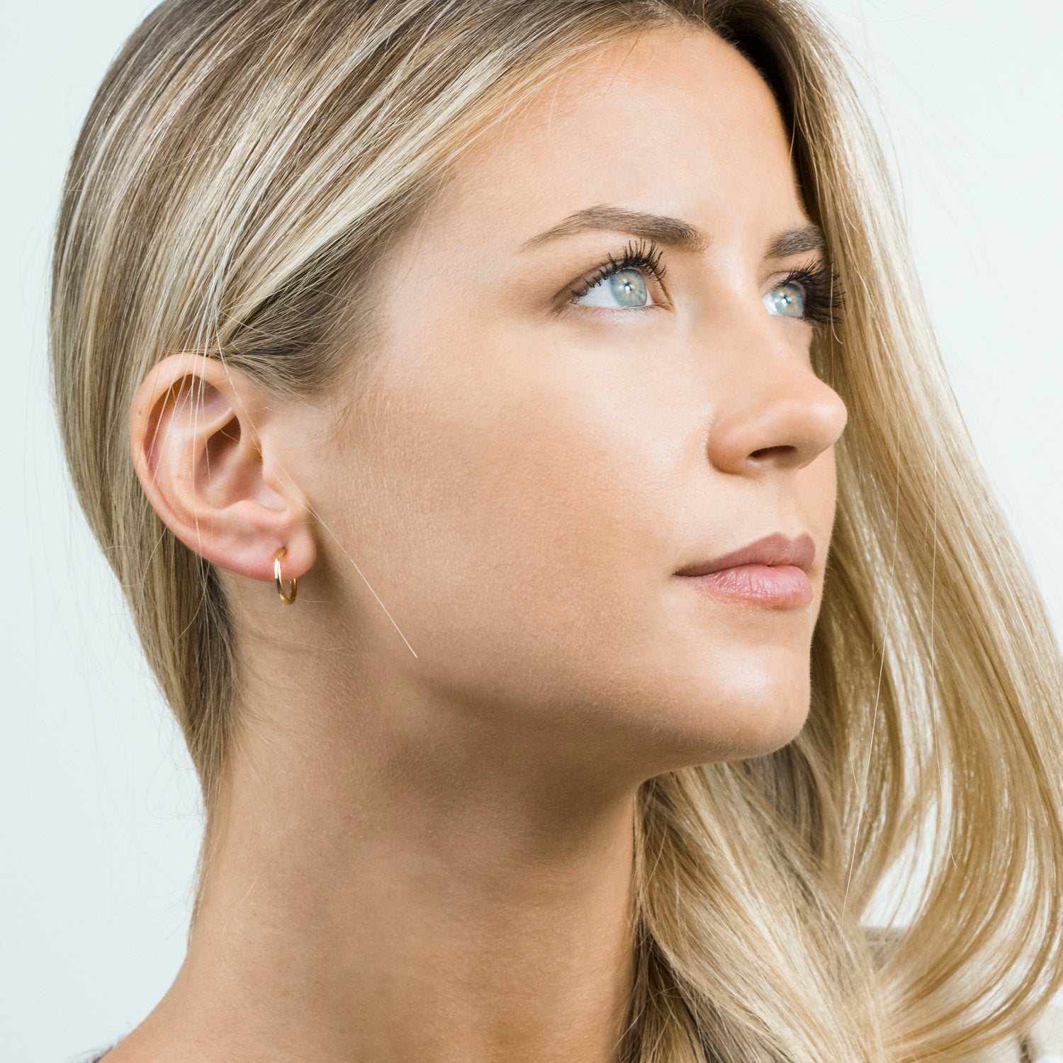 Gold Plated 13 mm Spring Illusion Clip On Hoop Earrings - Simply Whispers