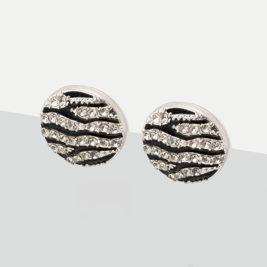 Black And White Pave Earrings - Simply Whispers