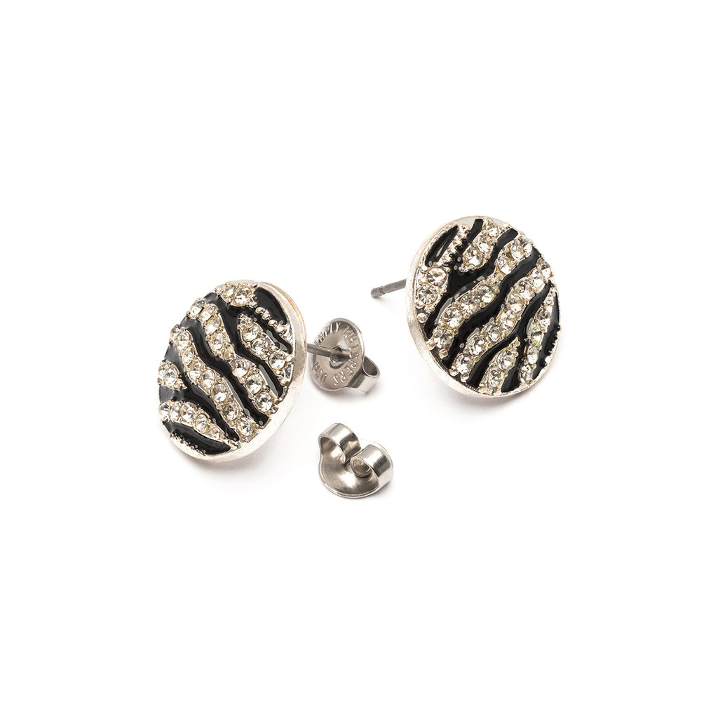 Black And White Pave Earrings - Simply Whispers