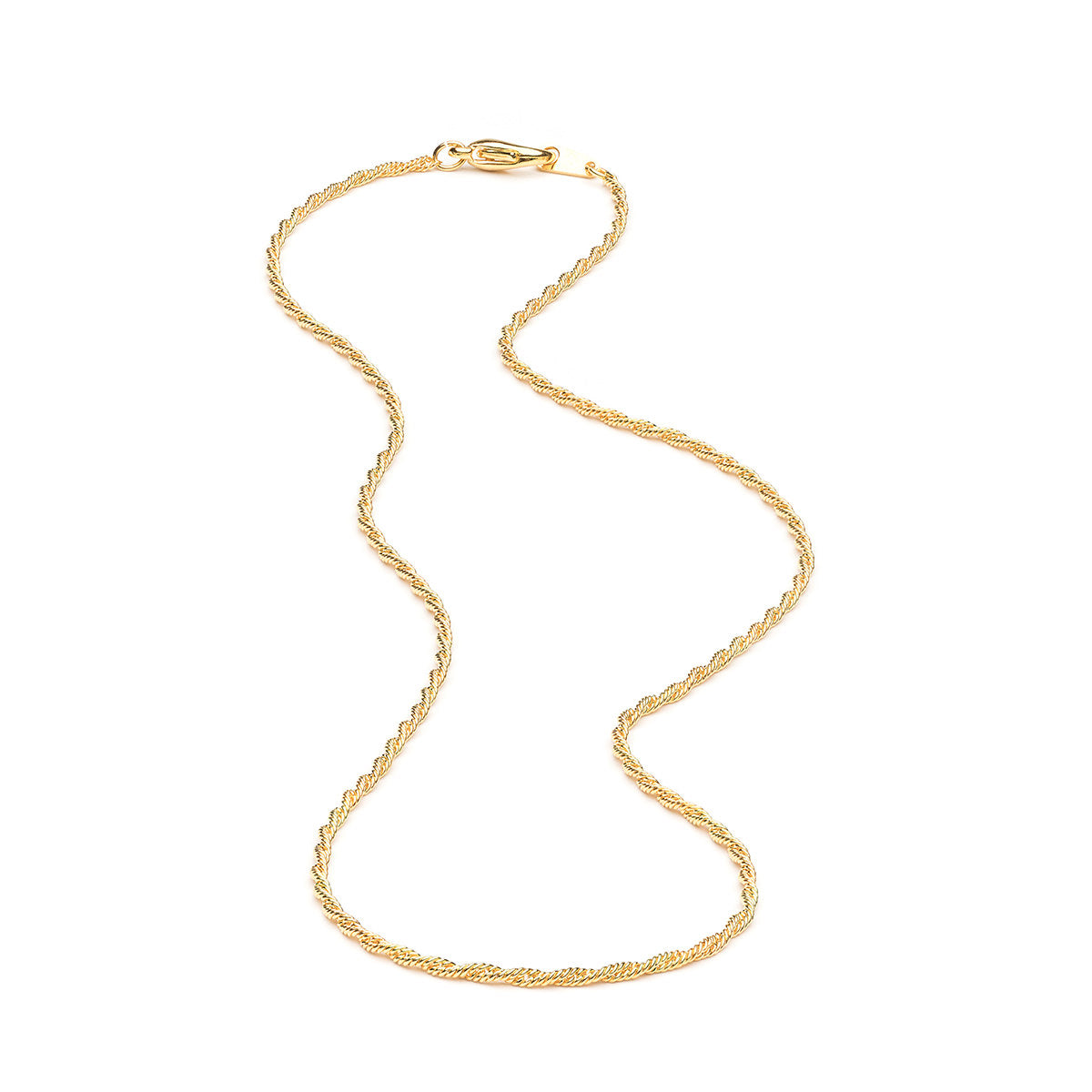 Gold Plated 18 inch Thin Rope Chain Necklace - Simply Whispers