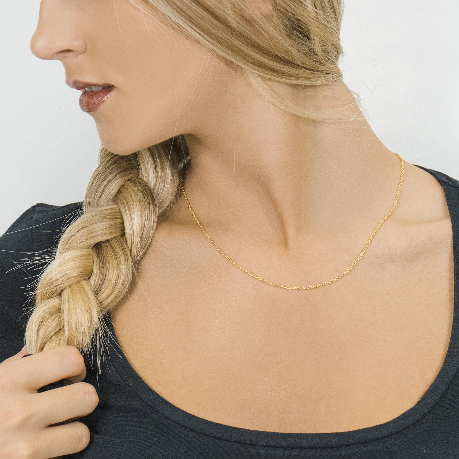 Gold Plated 18 inch Cable Chain Necklace Simply Whispers