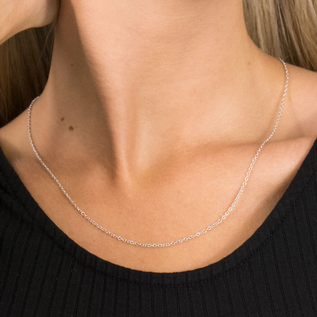 Silver Plated 20 inch Pendant Chain Necklace - Simply Whispers