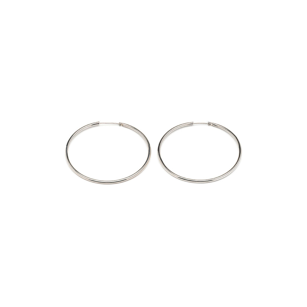 Medium Endless  Hoop Earrings Silver Plated - Simply Whispers