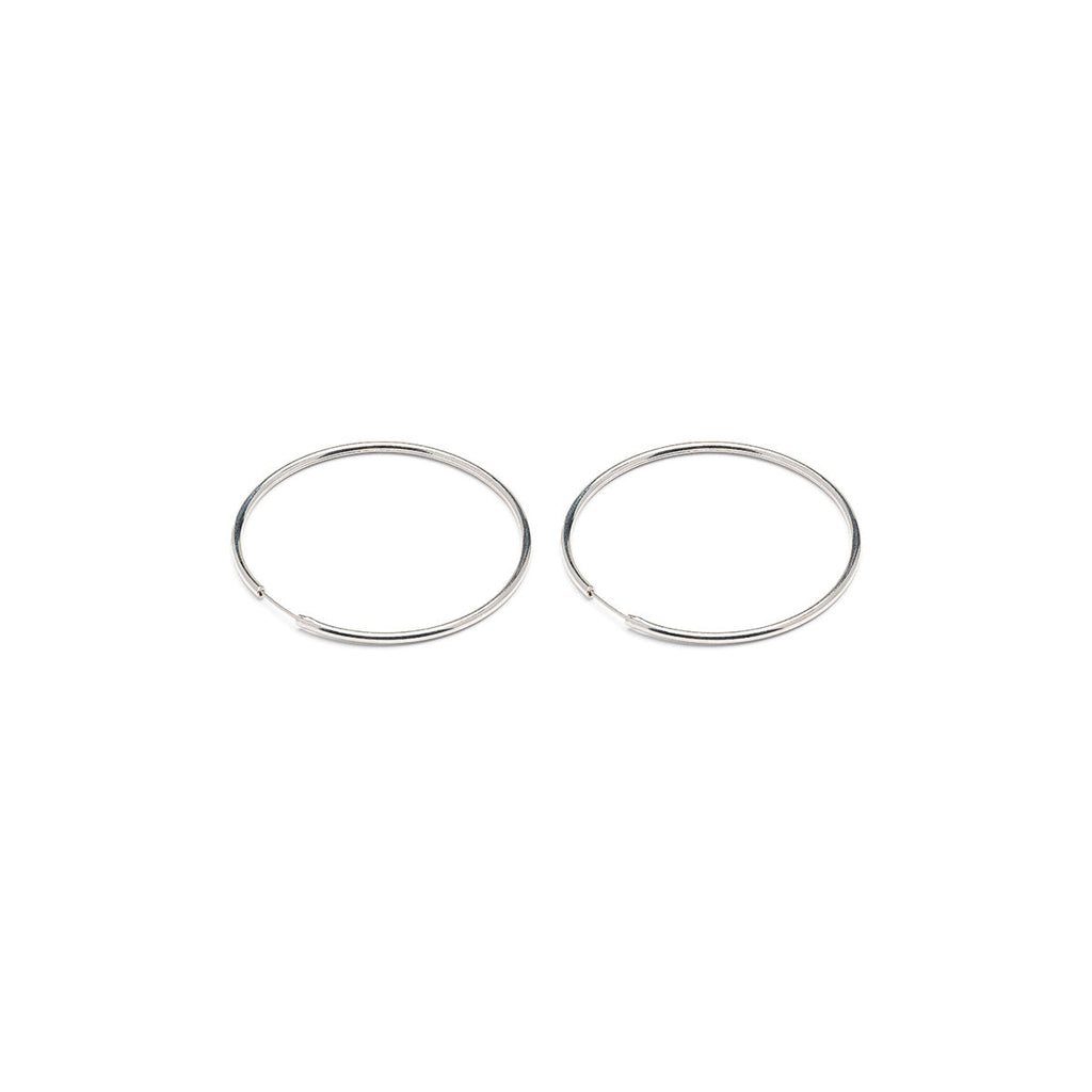 Medium Endless  Hoop Earrings Silver Plated - Simply Whispers