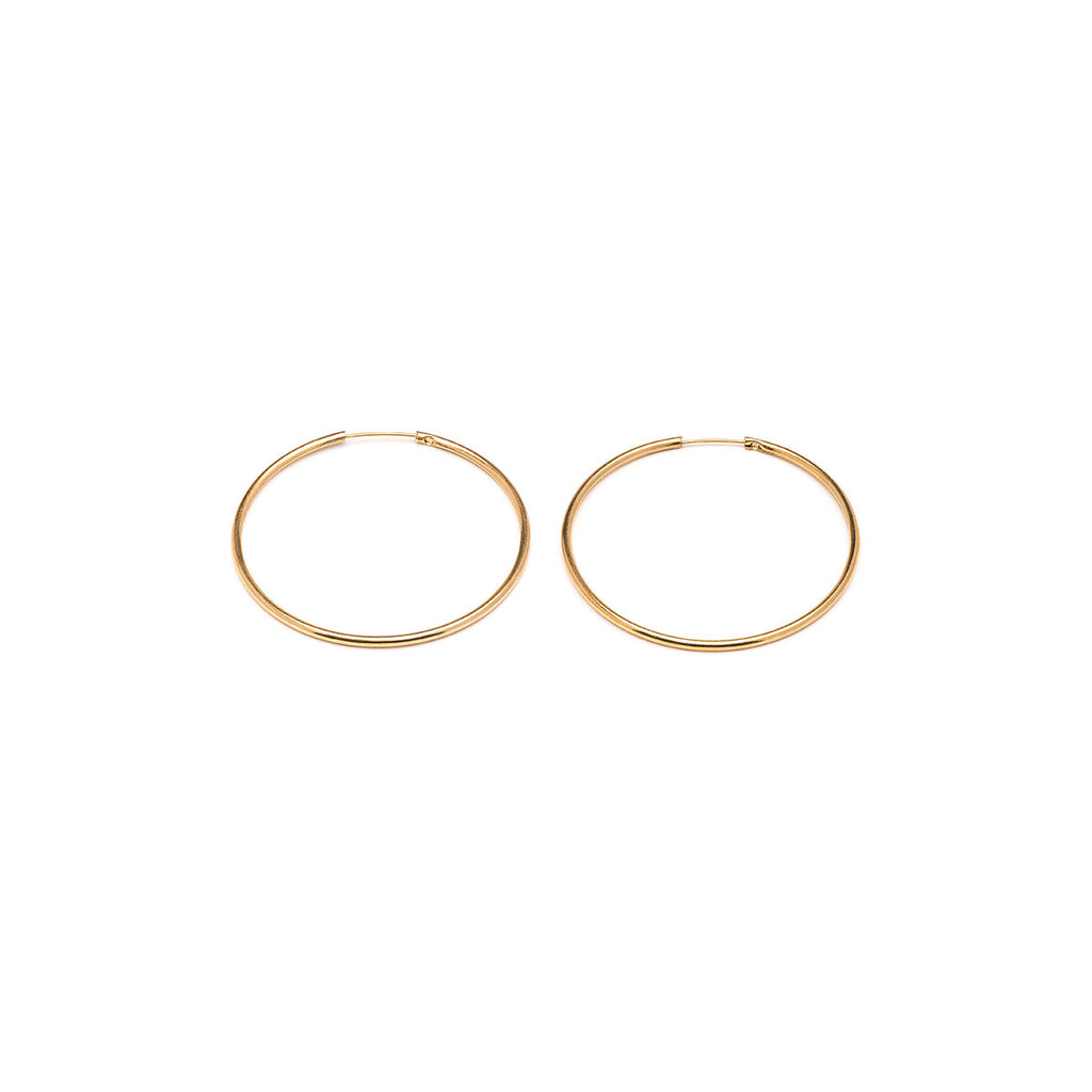 Medium Endless Hoop Earrings Gold Plated - Simply Whispers