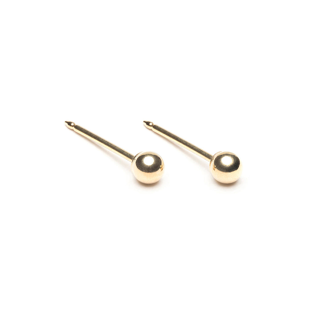 14k Gold 3 mm Ball Stud Earrings - Simply Whispers
