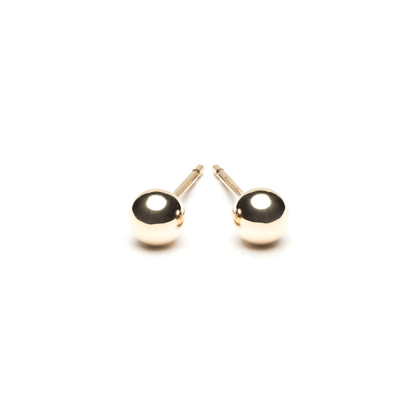 14k Gold Stud Earrings Small Ball | Simply Whispers