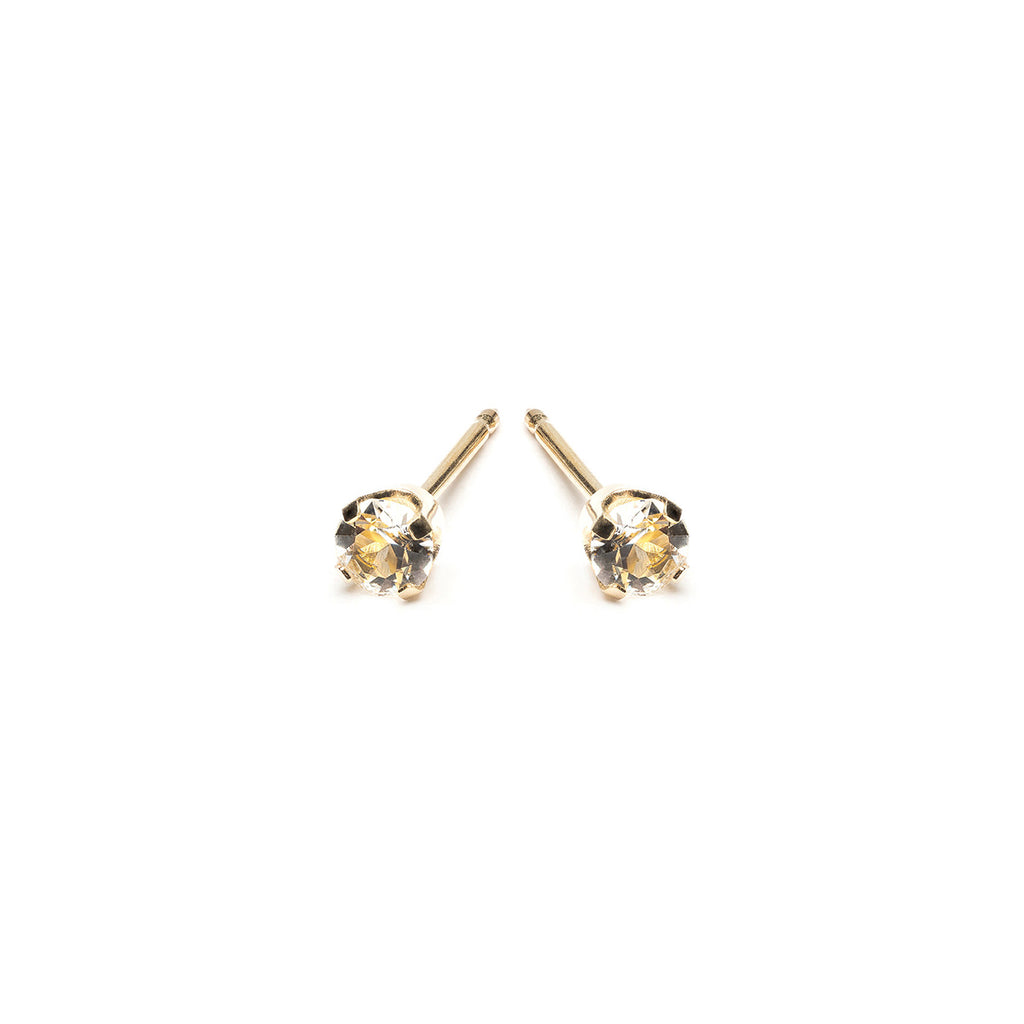 14k Gold April Birthstone Stud Earrings - Simply Whispers