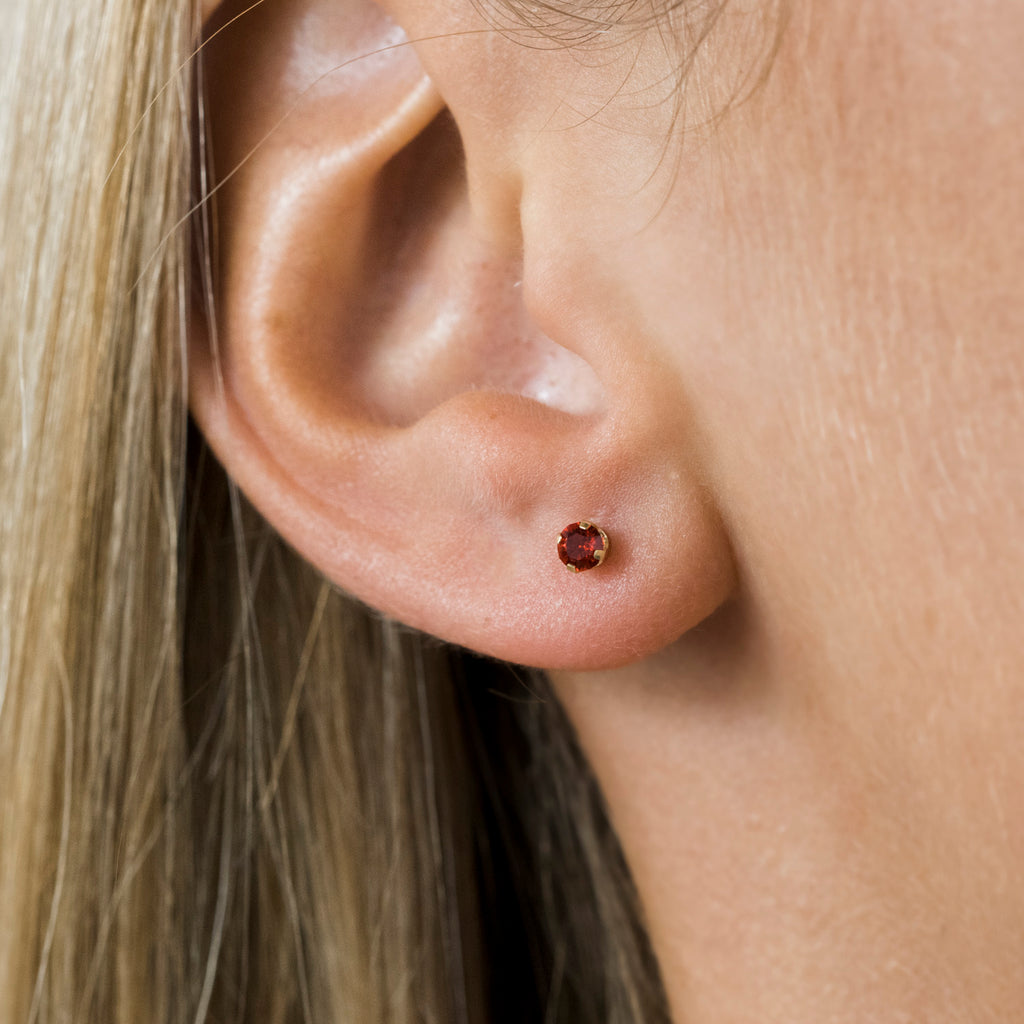 14k Gold July Birthstone Stud Earrings - Simply Whispers