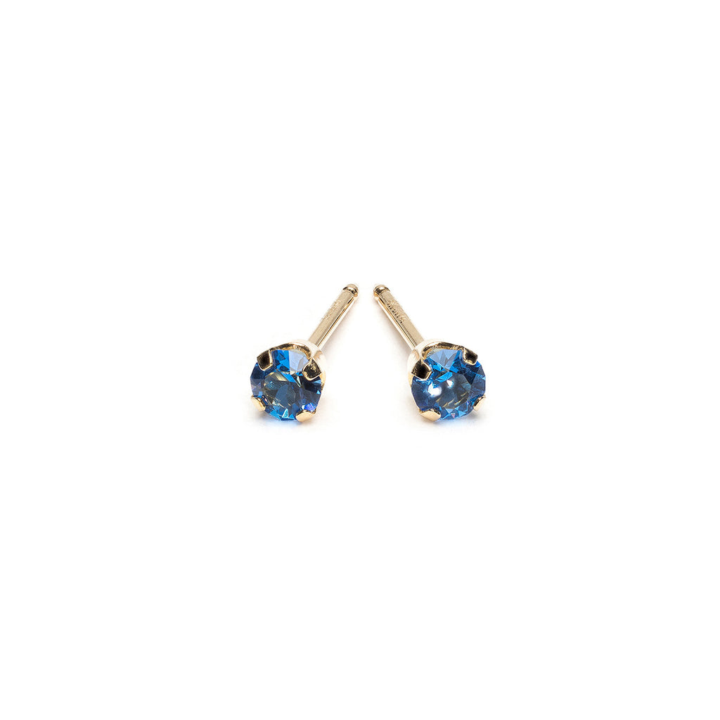 14k Gold September Birthstone Stud Earrings - Simply Whispers