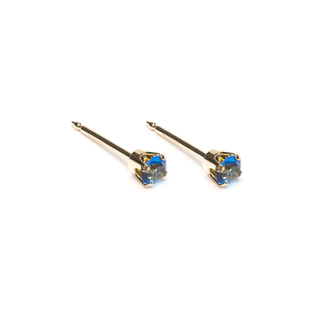 14k Gold September Birthstone Stud Earrings - Simply Whispers