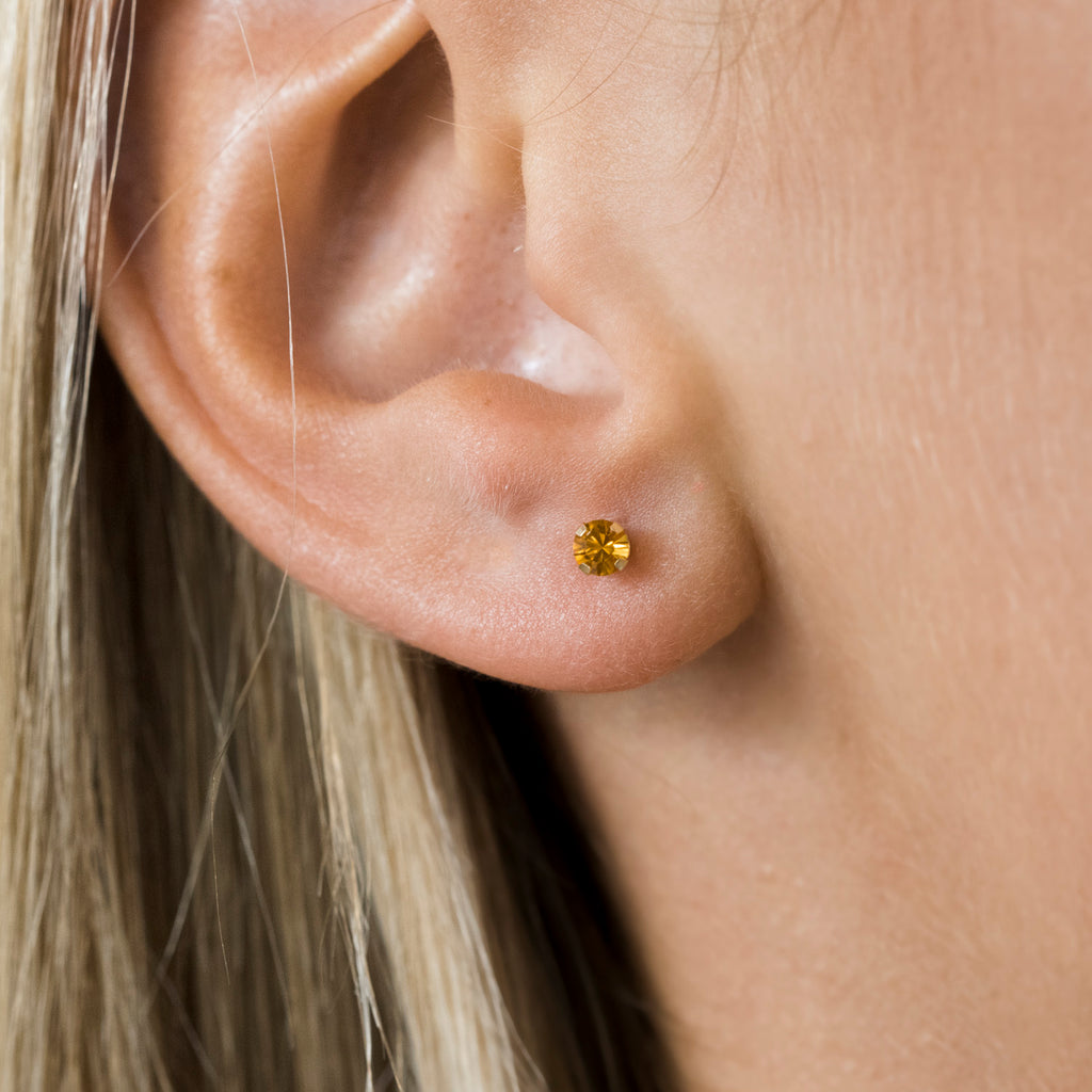 14k Gold November Birthstone Stud Earrings - Simply Whispers