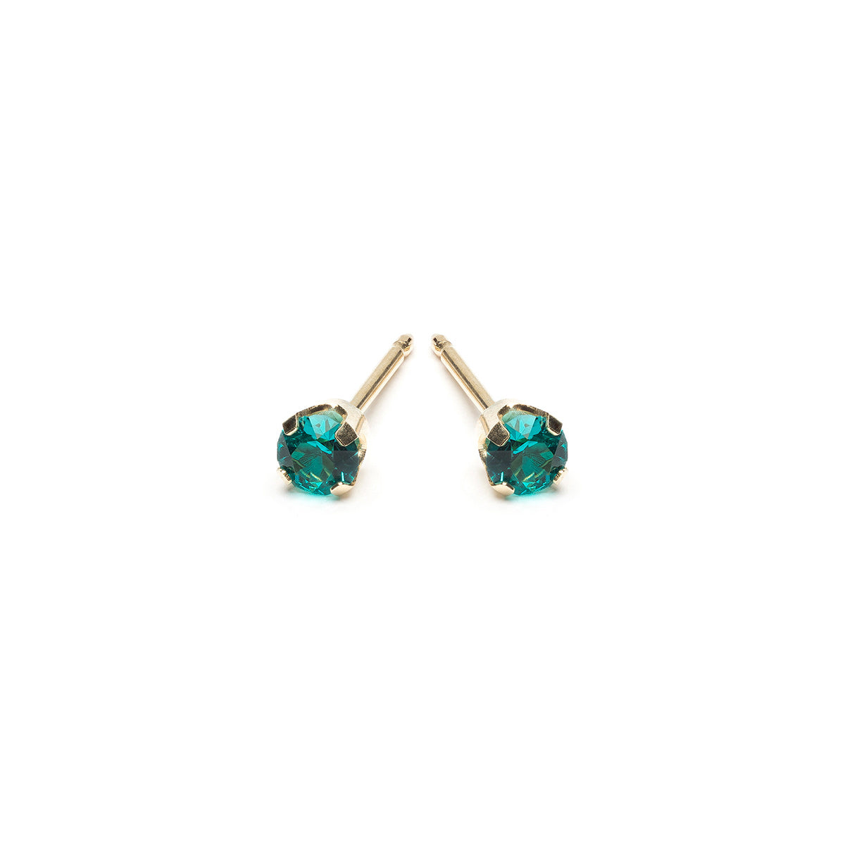 14k Gold December Birthstone Stud Earrings - Simply Whispers