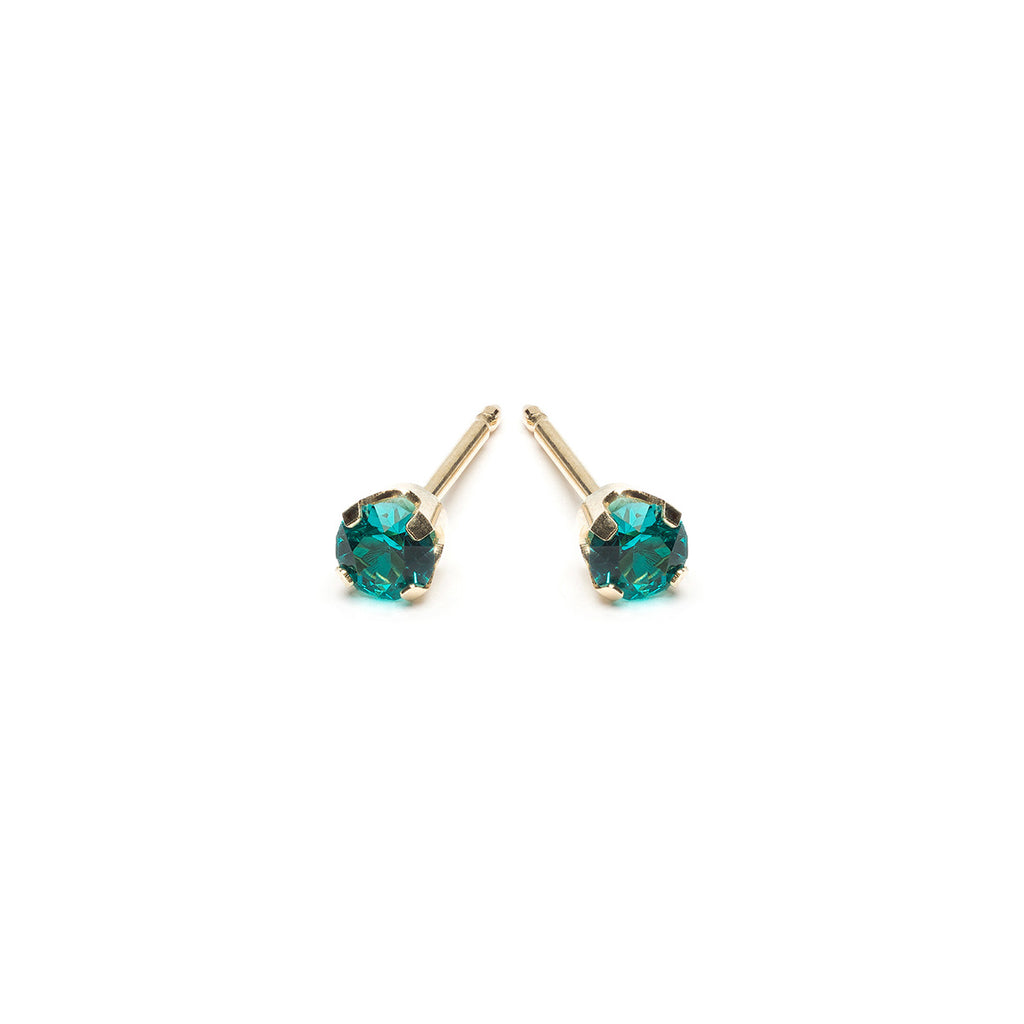 14k Gold December Birthstone Stud Earrings - Simply Whispers