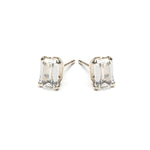 Sterling Silver 6 by 4 mm Emerald Cut Cubic Zirconia Stud Earrings - Simply Whispers