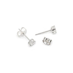 Silver Heart Crystal Stud Earrings - Simply Whispers