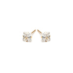 14k Gold 4 mm Square Cubic Zirconia Stud Earrings - Simply Whispers