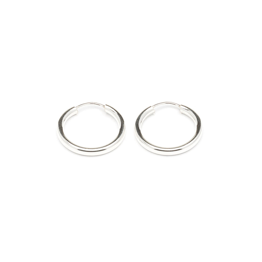 Silver Small Endless Hoop Earrings - Simply Whispers