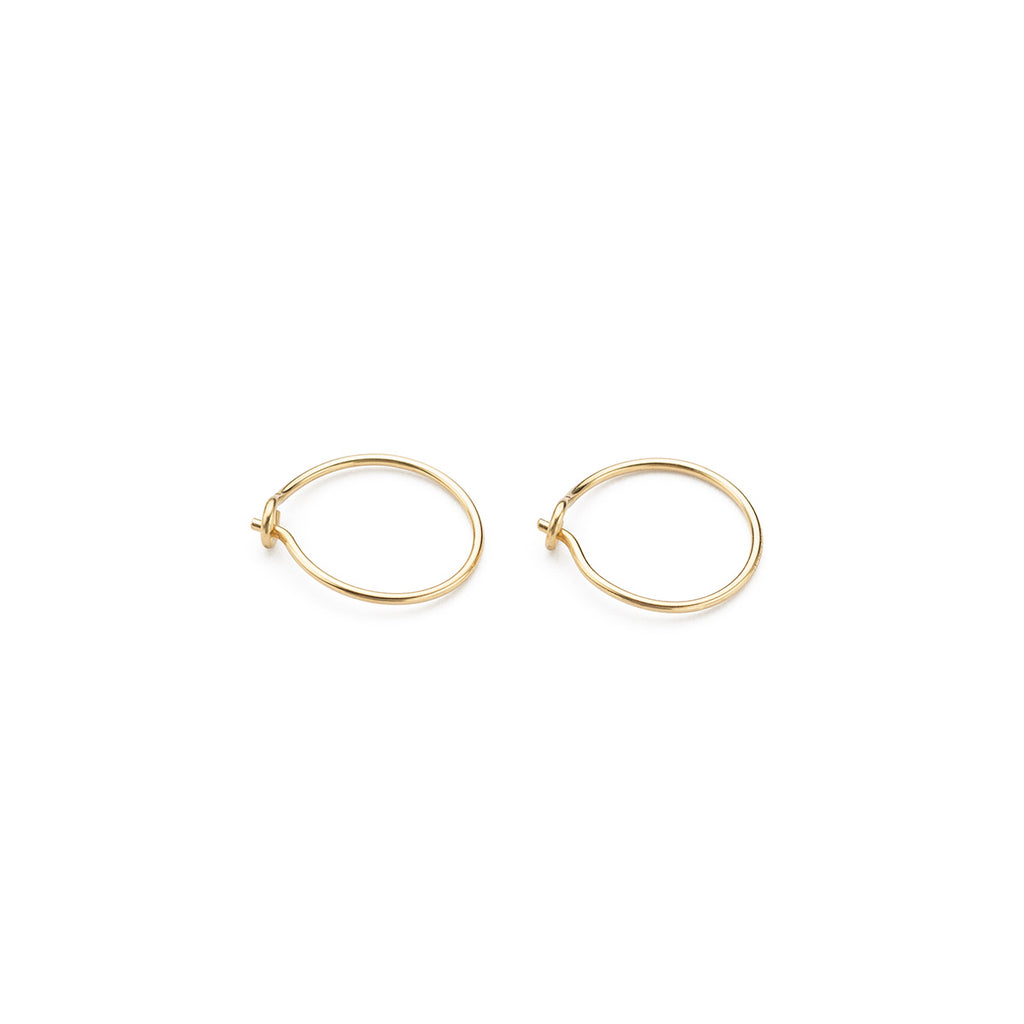 14k Gold 10 mm Hoop Earrings - Simply Whispers
