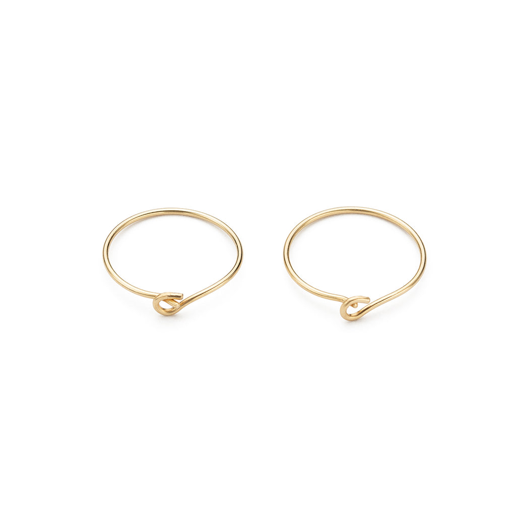 14k Gold 12 mm Hoop Earrings - Simply Whispers