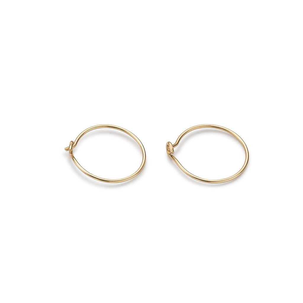 14k Gold 12 mm Hoop Earrings - Simply Whispers