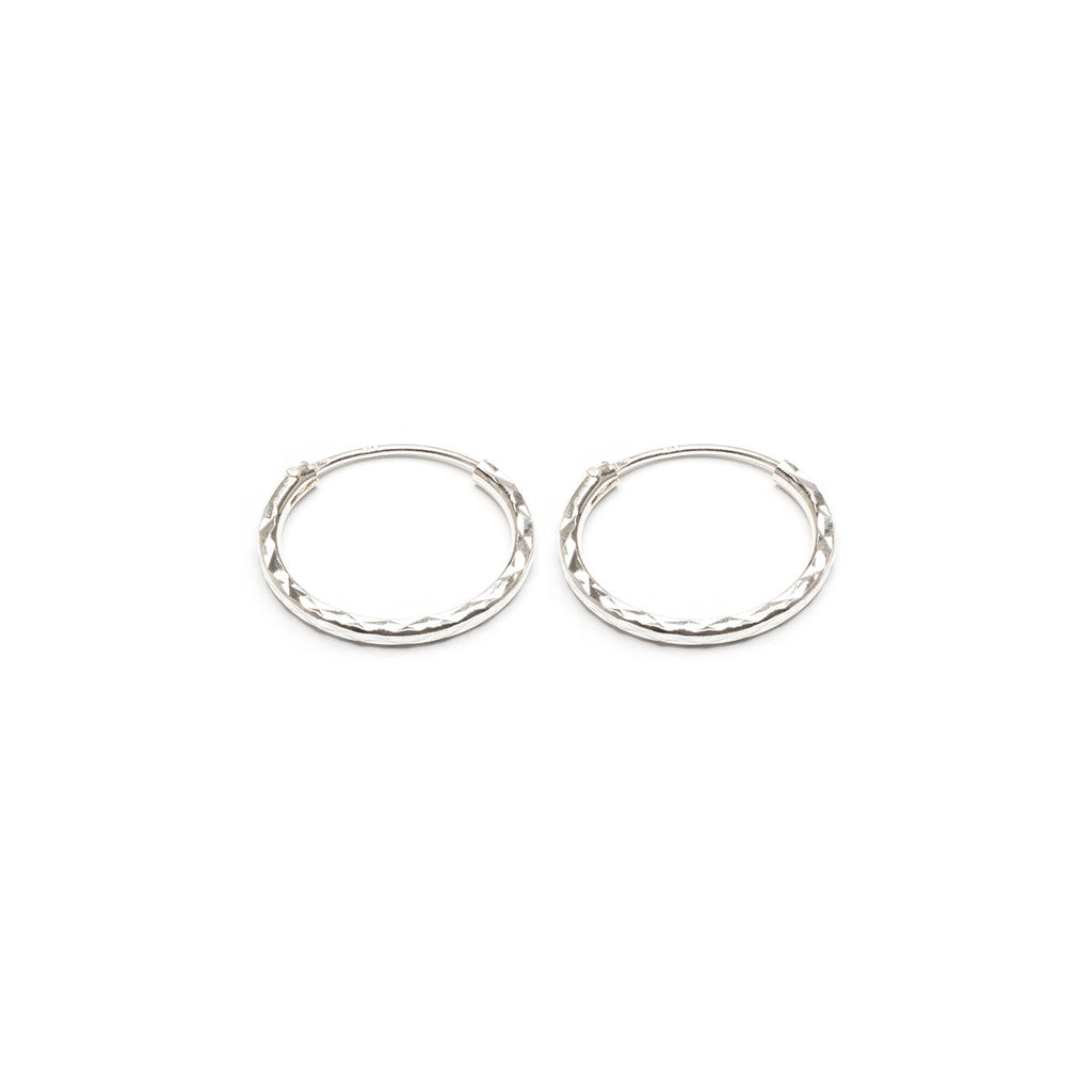 Sterling Silver Diamond Cut Hoops - Simply Whispers