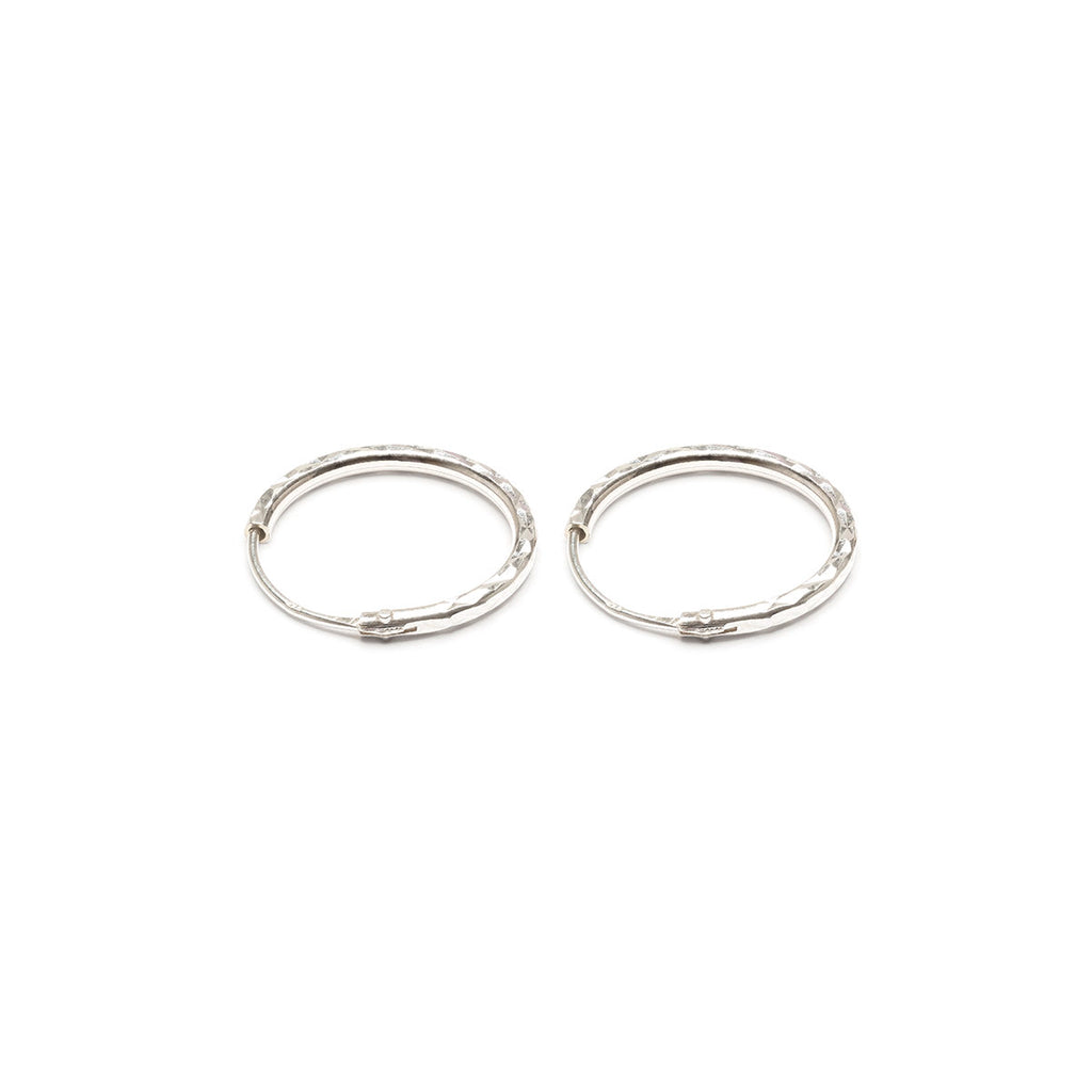 Sterling Silver Diamond Cut Hoops - Simply Whispers