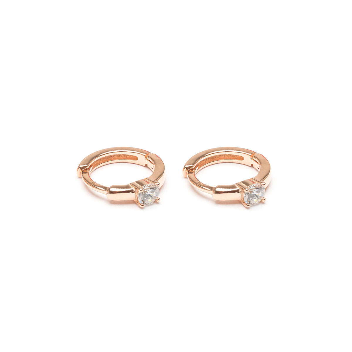 Small White Crystal Huggie Earrings - Simply Whispers