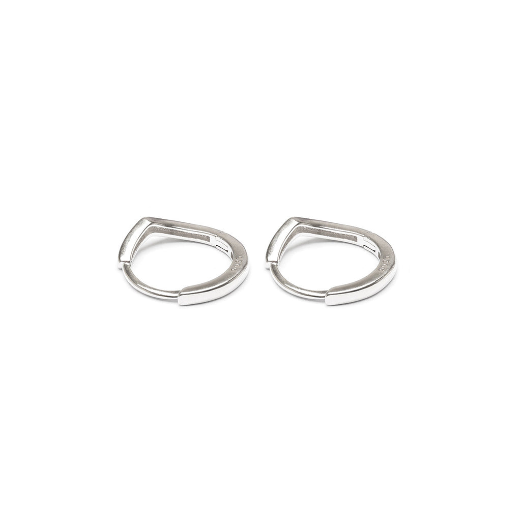 Silver V-Shaped Huggie Earrings - Simply Whispers