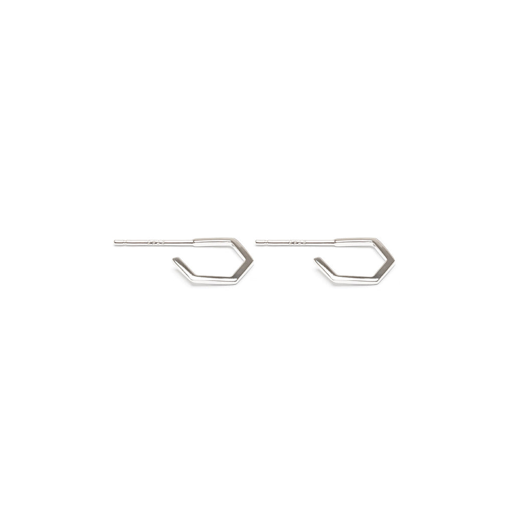 Silver Hexagon Hoop Earrings - Simply Whispers