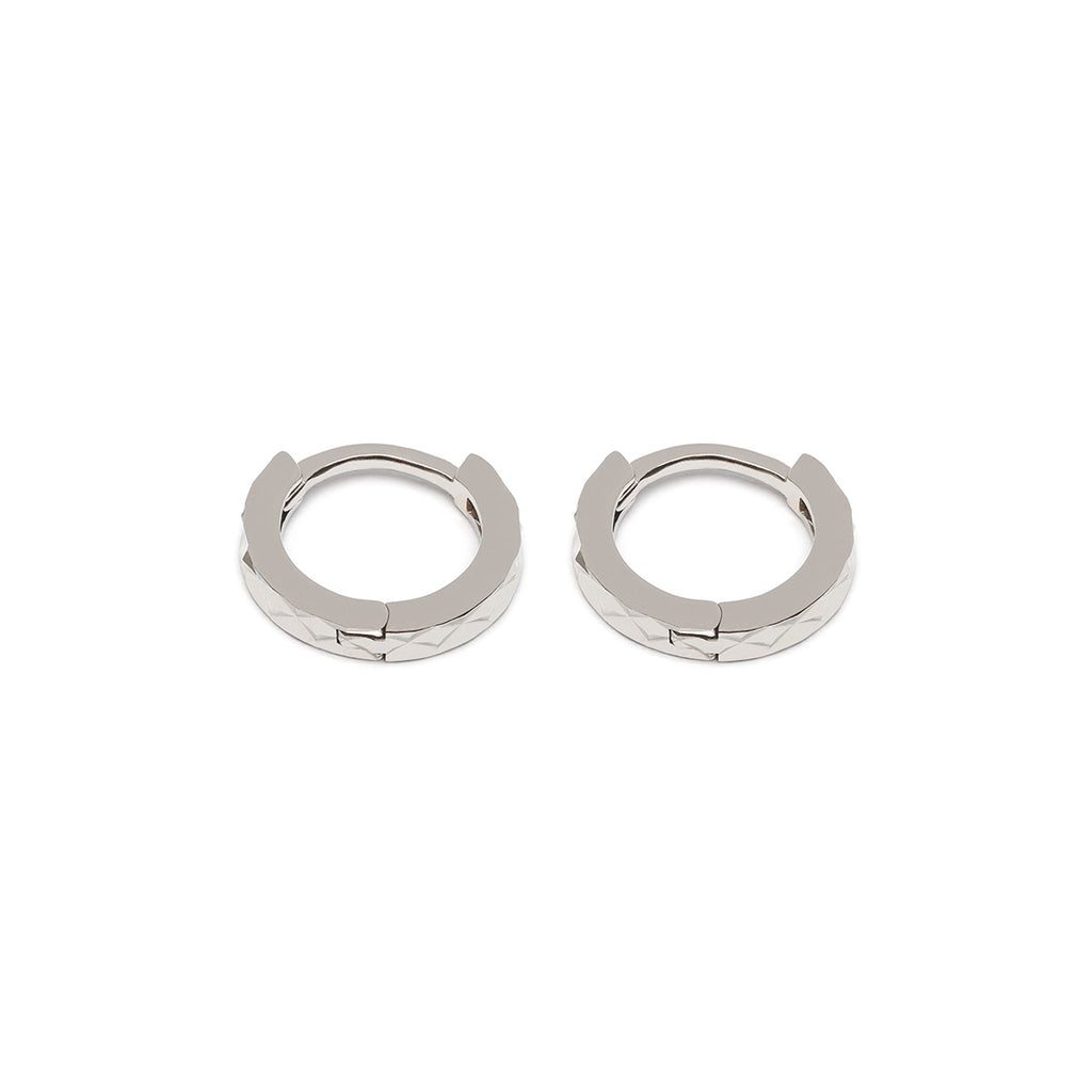 Sterling silver diamond cut hoop earrings - Simply Whispers