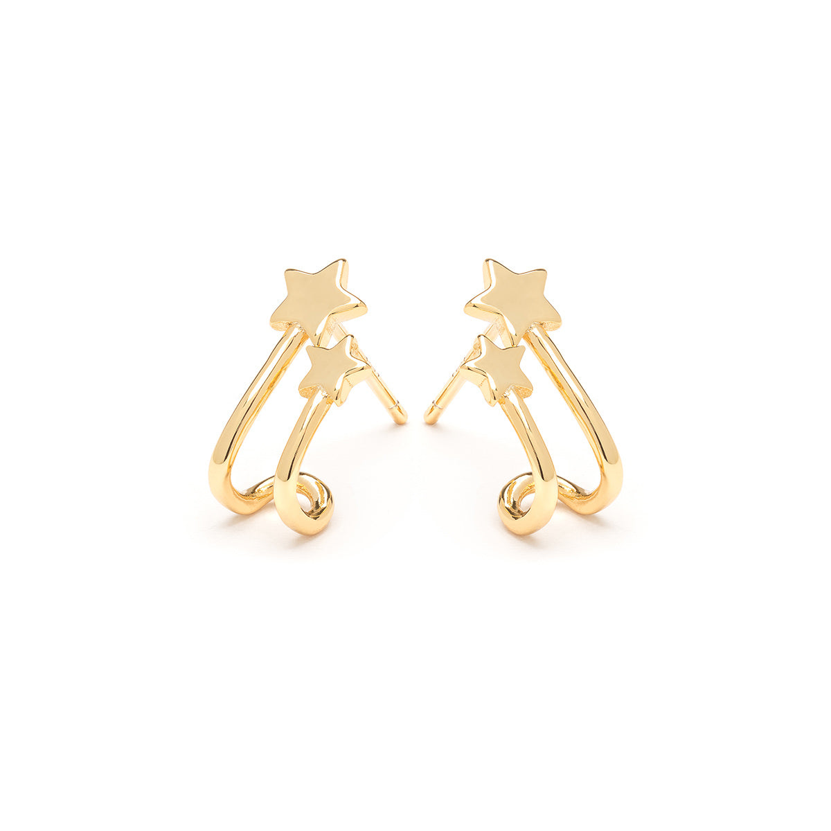 Double Star Huggie Hoops - Simply Whispers