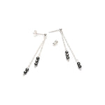 Sterling silver with Hematite stone drop earrings - Simply Whispers