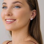 Silver Stud Earrings 10mm Round Crystal - Simply Whispers