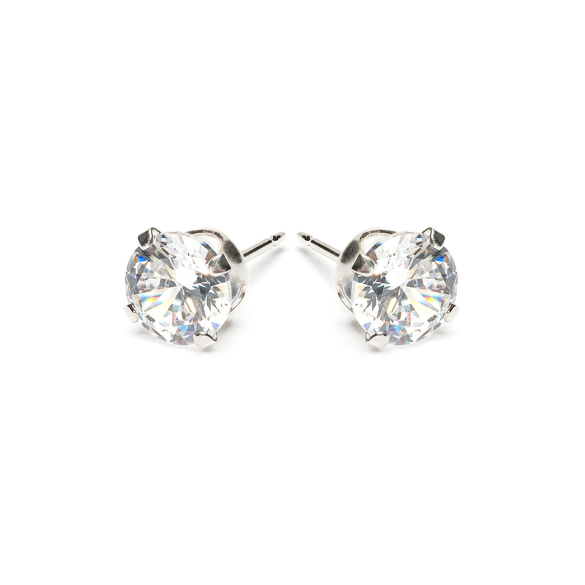 Sterling Silver 6 mm Round Cubic Zirconia Stud Earrings - Simply Whispers
