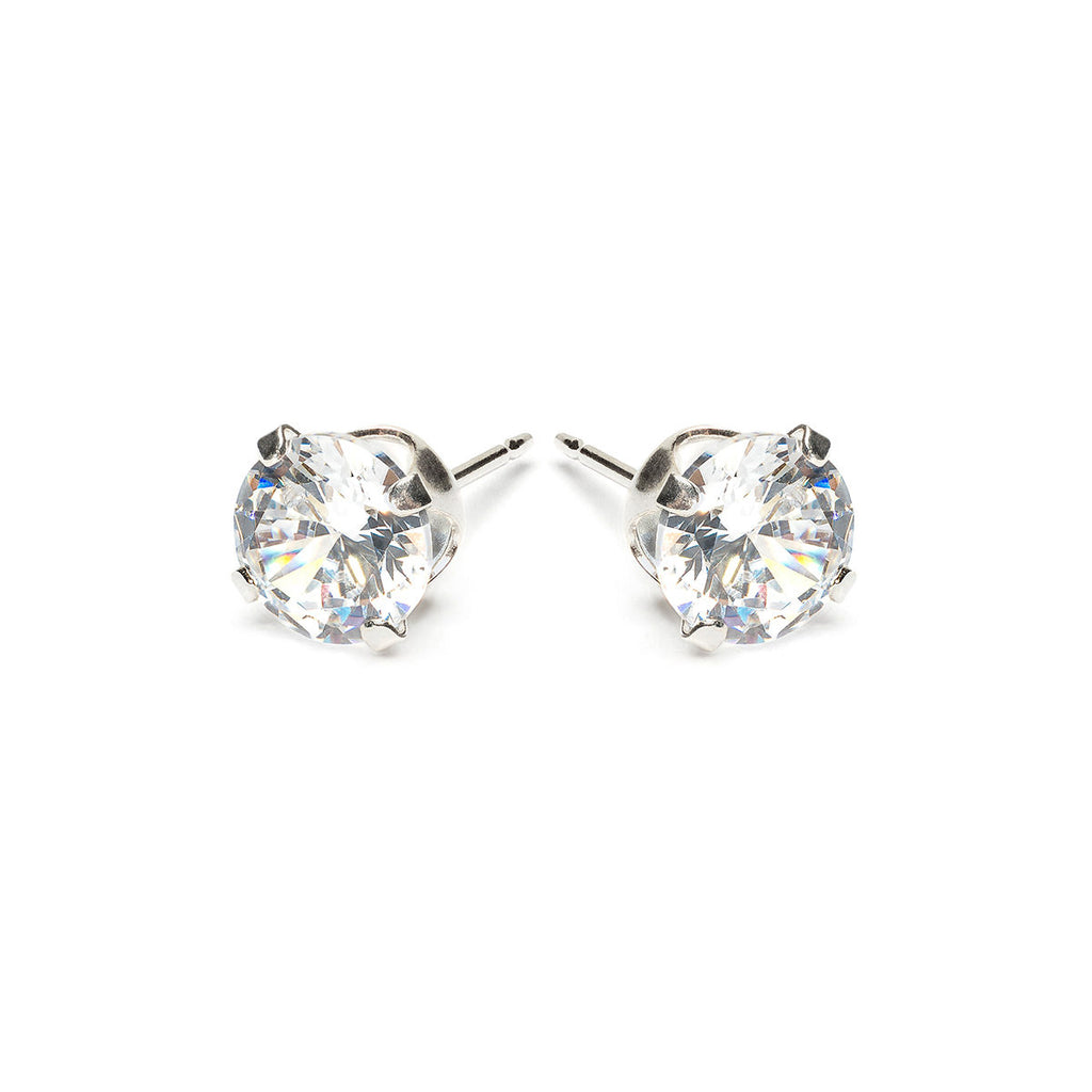 Sterling Silver 6 mm Round Cubic Zirconia Stud Earrings - Simply Whispers