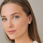 Silver Stud Earrings 6mm Round Crystal - Simply Whispers