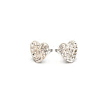 Stainless Steel 8 mm April Pave Heart Stud Earrings - Simply Whispers