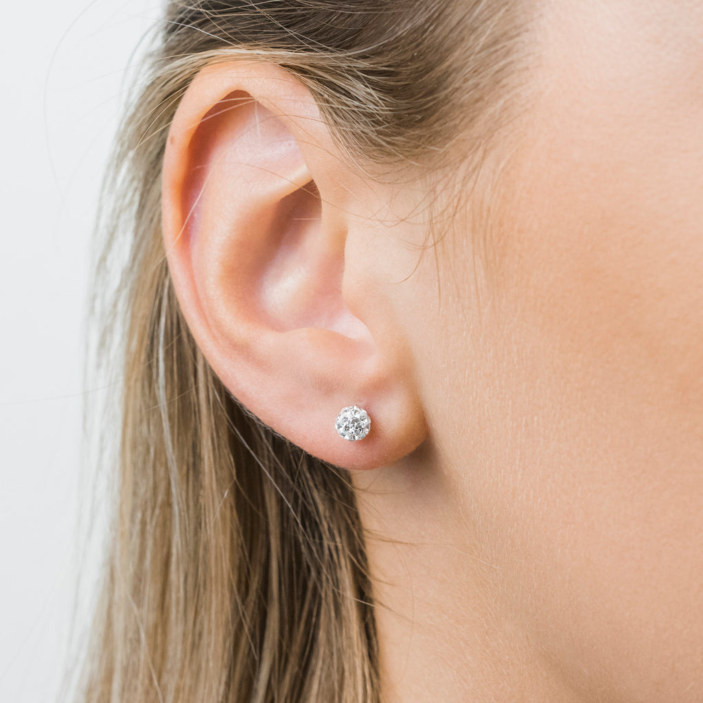 Stainless Steel 4.5 mm Crystal Fireball Stud Earrings - Simply Whispers