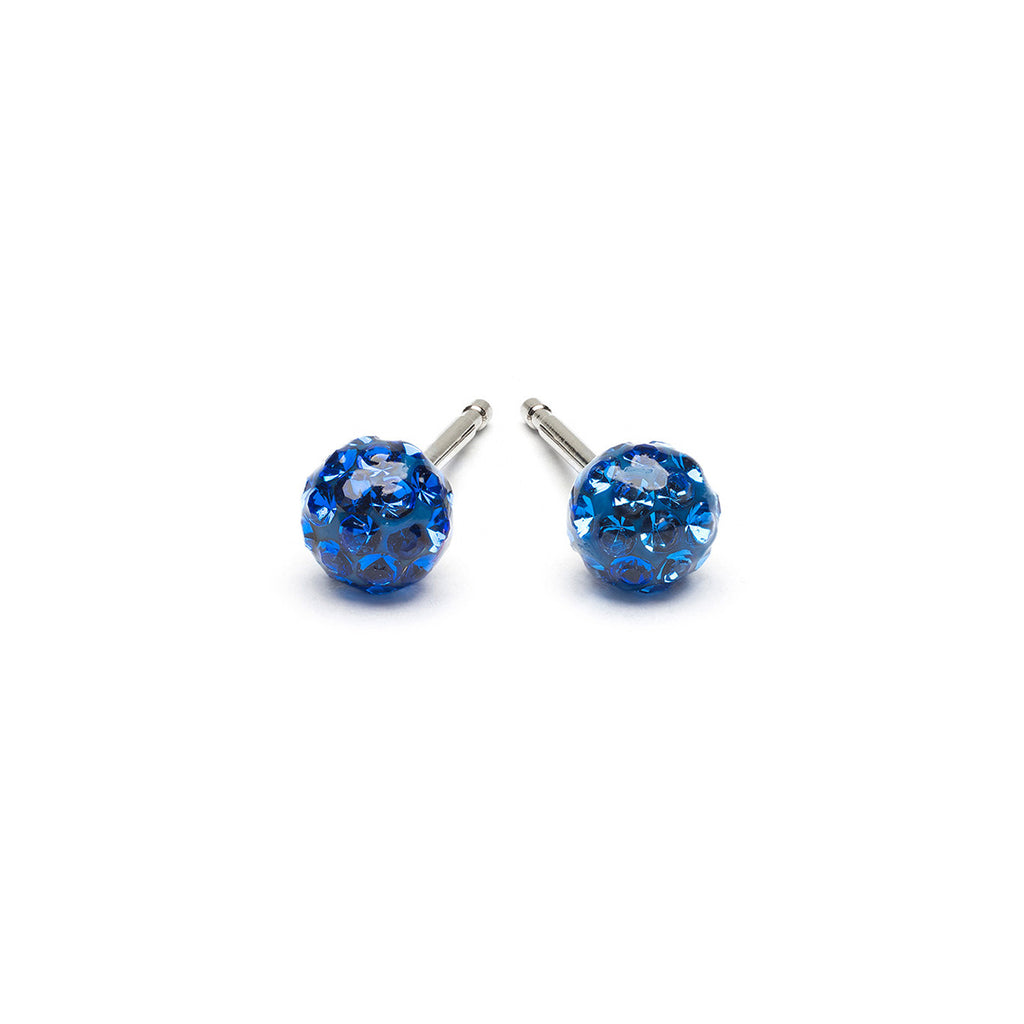 Stainless Steel 4.5 mm Sapphire Fireball Stud Earrings - Simply Whispers