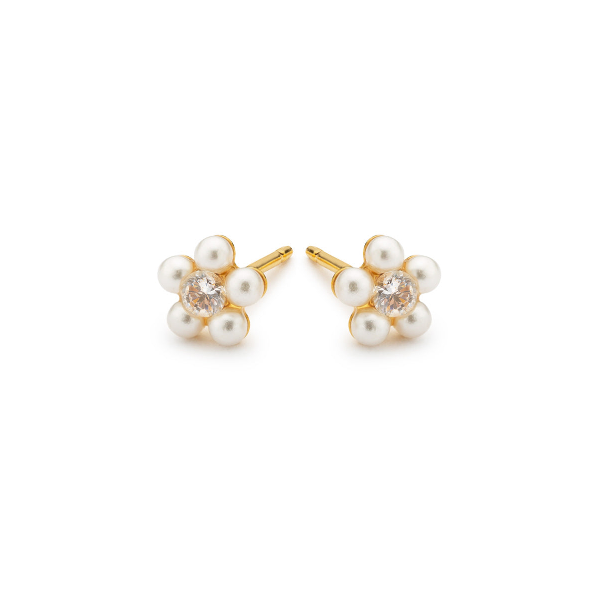 Pearl & Crystal Flower Earrings - Simply Whispers