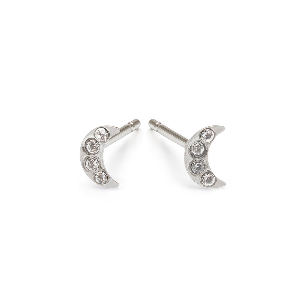 Mini Moon Stud Earrings - Simply Whispers