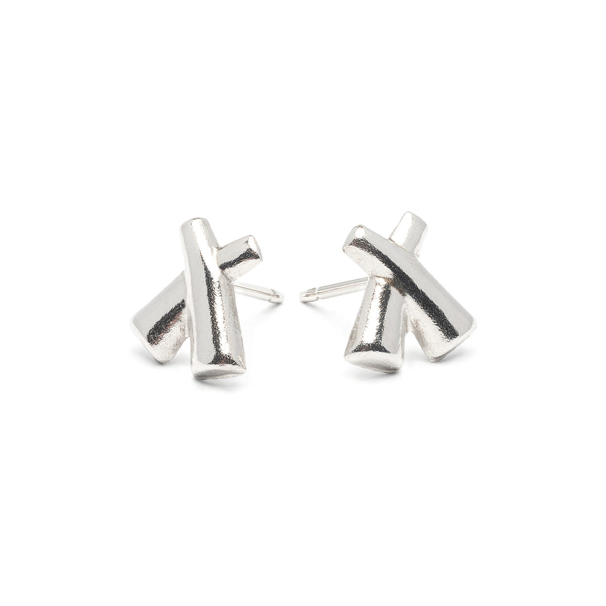 Stainless Steel X Shape Stud Earrings - Simply Whispers