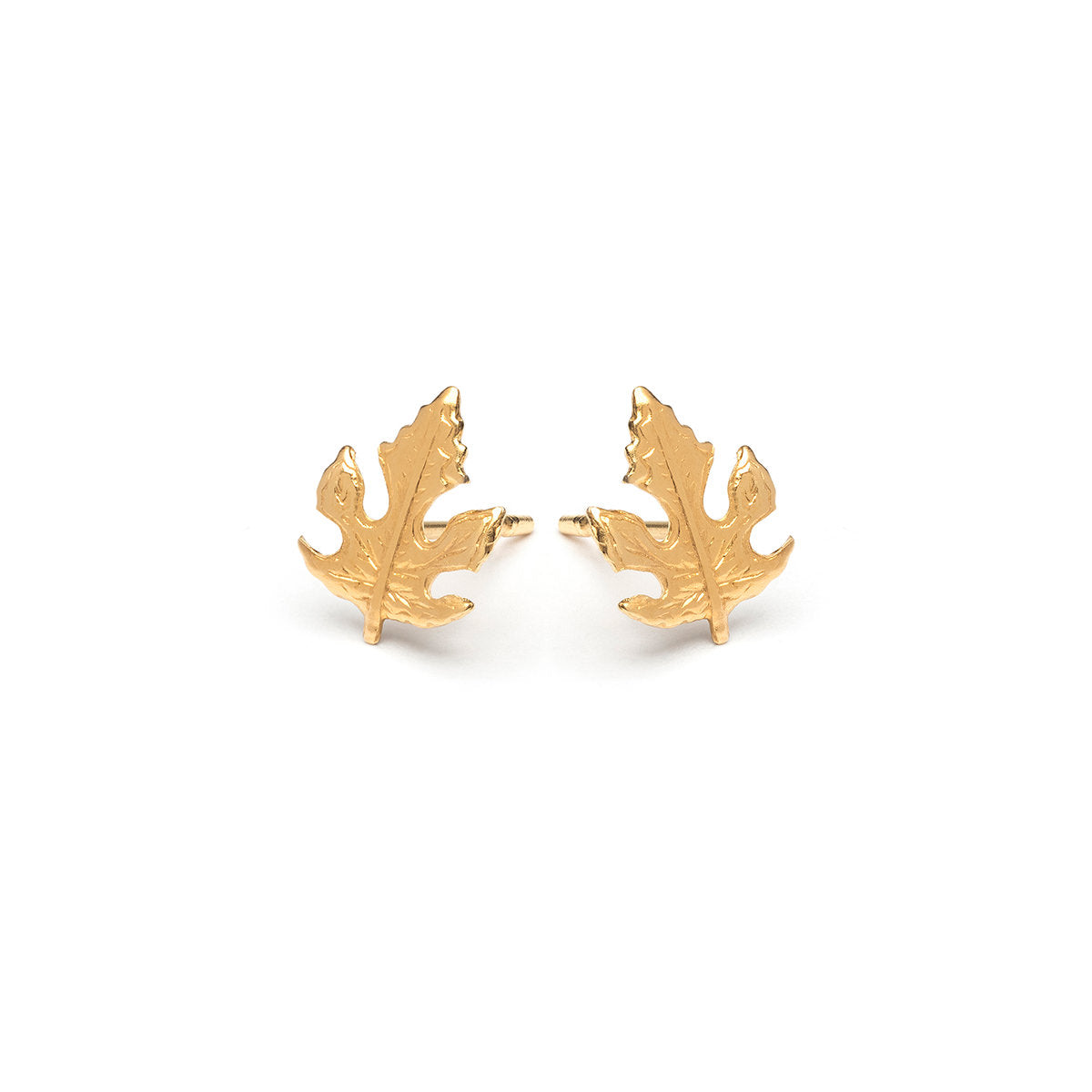 Gold Plated Maple Leaf Stud Earrings - Simply Whispers