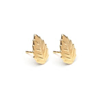 Gold Plated Leaf Stud Earrings - Simply Whispers