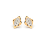 Gold Plated And Silver Plated Rhombus Shaped Stud Earrings - Simply Whispers