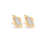 Gold Plated And Silver Plated Rhombus Shaped Stud Earrings - Simply Whispers