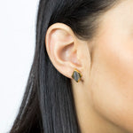 Gold Plated And Silver Plated Rhombus Shaped Stud Earrings - Simply Whispers