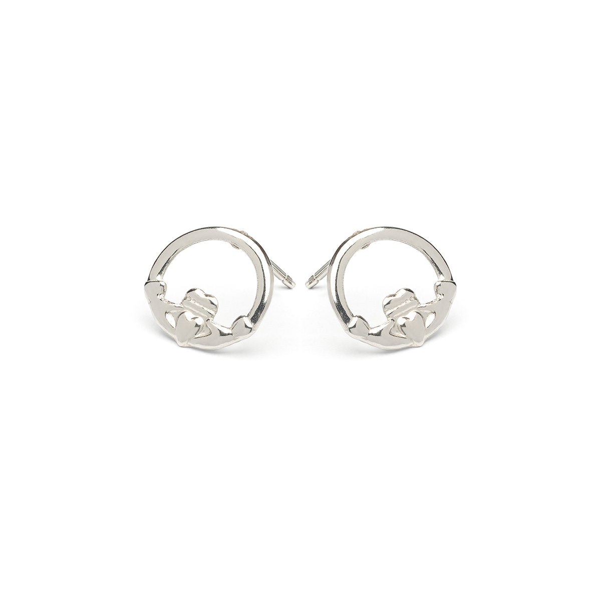 Stainless Steel Claddagh Stud Earrings - Simply Whispers