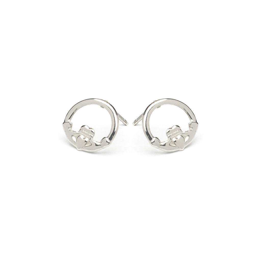 Stainless Steel Claddagh Stud Earrings - Simply Whispers